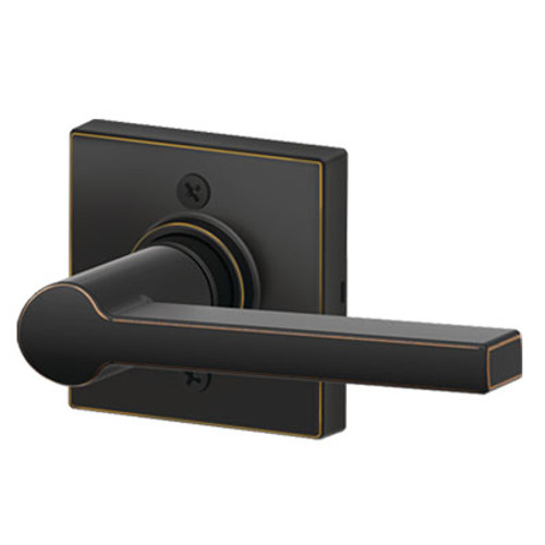 Schlage / Solstice Lever with Collins Rosette / Half Dummy / Aged Bronze / J170SOL 716 COL