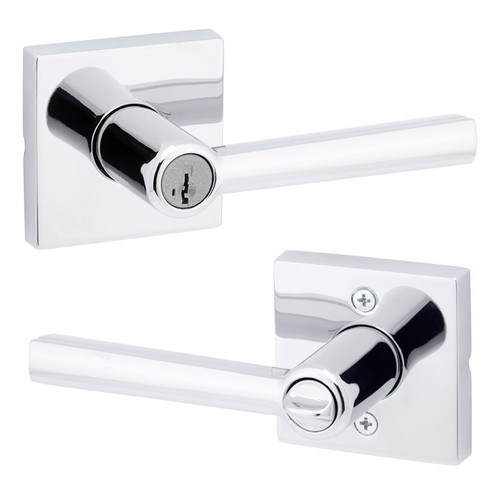 Kwikset / Montreal Lever with Square Rose / Keyed Entry - SmartKey / Polished Chrome / 740MRLSQT 26 SMT