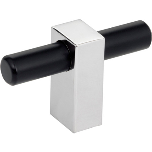 Jeffrey Alexander / Larkin 2 T-Knob / 2-3/8" / Matte Black-Polished Chrome/ 478T-MBPC Jeffrey Alexander / Larkin 2 T-Knob / 2-3/8" / Matte Black-Polished Chrome/ 478T-MBPC