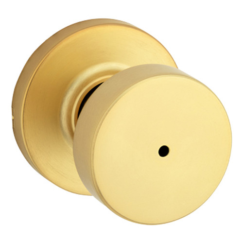 Kwikset / Pismo Knob with Round Rose / Privacy / Satin Brass / 730 PSK RDT 4
