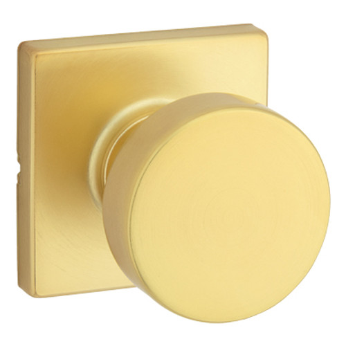 Kwikset / Pismo Knob with Square Rose / Passage / Satin Brass / 720 PSK SQT 4
