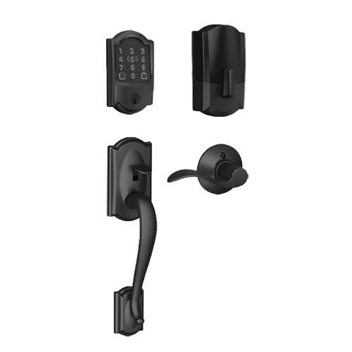 Schlage / Camelot Encode WiFi Handleset / Keyed Entry / Matte Black / FE499WB CAM 622