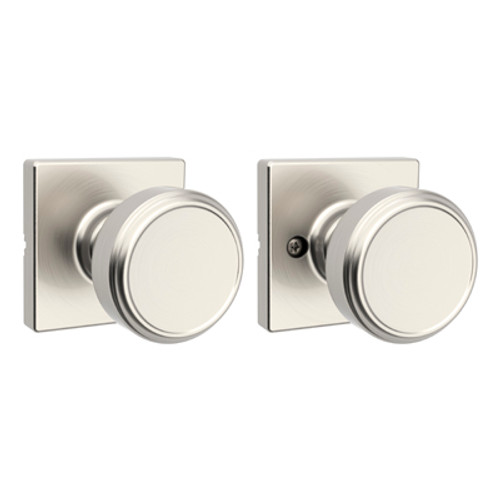 Kwikset / Maven Knob Square Rosette / Passage /  Satin Nickel / 200 MNK SQT 15