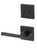 Kwikset / 973 Dummy Cylinder Interior Trim Pack / Montreal Lever with Square Rose / Matte Black / 973MRLSQT514