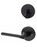 Kwikset / 971 Single Cylinder Interior Trim Pack / Lisbon Lever with Round Rose / Matte Black / 971LSLRDT514