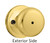 Kwikset / Hancock Knob / Privacy  / Polished Brass / 730H 3 GC Kwikset / Hancock Knob / Privacy  / Polished Brass / 730H 3 GC