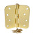 Hager / Hinge / 4" x 4" / 5/8" Radius Corner / Non-Removable Pin / Polished Brass / RC1842 4x4 3 NRP