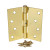 Hager / Hinge / 4" x 4" / Square Corner / Non-Removable Pin / Polished Brass / 1741 4x4 3 NRP
