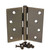 Hager / Hinge / 4" x 4" / Square Corner / Antique Brass / 1741 4x4 5