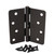 Hager / Hinge / 4" x 4" / 1/4" Radius Corner / Non-Removable Pin / Antique Oiled Bronze / RC1741 4x4 10R NRP