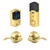 Schlage / BE469 Camelot Connect Deadbolt with Accent Passage Lever / Bright Brass / FBE469CAM-ACC605 Schlage / BE469 Camelot Connect Deadbolt with Accent Passage Lever / Bright Brass / FBE469CAM-ACC605