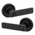 Kwikset / Breton Lever with Round Rose / Keyed Entry - SmartKey / Matte Black / 405BRNL RDT 514 SMT Kwikset / Breton Lever with Round Rose / Keyed Entry - SmartKey / Matte Black / 405BRNL RDT 514 SMT