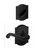 Schlage / F Series Dummy Cylinder Interior Trim Pack / Flair Lever with Camelot Rose / Right Hand / Matte Black / Dummy Cylinder / F94FLA622CAMRH