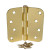 Hager / Hinge / 4" x 4" / 5/8" Radius Corner / Satin Brass / RC1842 4x4 4