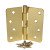 Hager / Hinge / 4" x 4" / 1/4" Radius Corner / Non-Removable Pin / Satin Brass / RC1741 4x4 4 NRP