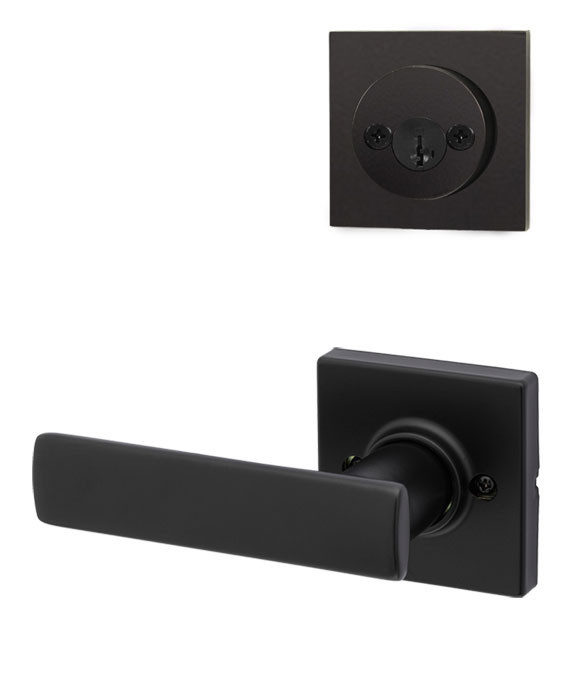 Kwikset / 967 Double Cylinder Interior Trim Pack / Breton Lever with Square Rose