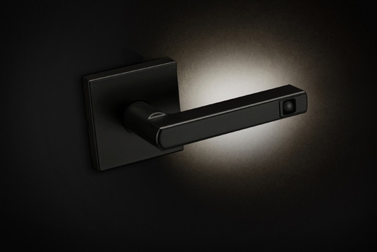Kwikset Halifax SQT LED Privacy Lever Matte Black, 730 HFL SQT LED 514