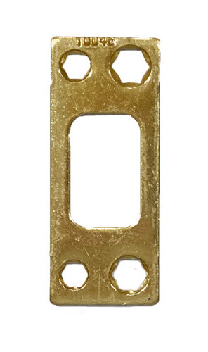 Kwikset Deadbolt Square Corner Heavy Duty 2-3/4 Tall Strike Plate / Polished Brass / 820049-3