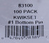 Kwikset / #1 Bottom Pins / .172 / Pkg Qty 100 / 83100