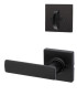 Kwikset / 968 Dummy Cylinder Interior Trim Pack / Breton Lever with Square Rose with Square Rose / Matte Black / 968BRNLSQT514