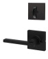 Kwikset / 968 Dummy Cylinder Interior Trim Pack / Casey Lever with Square Rose with Square Rose / Matte Black / 968CSLSQT514