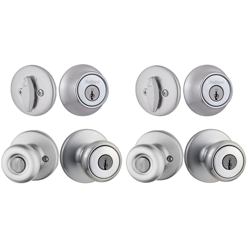 Kwikset Tylo Knob and Double Cylinder Deadbolt Combo Pack Keyed