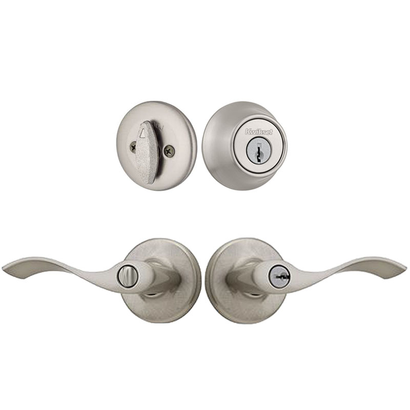 Kwikset Balboa Lever and Single Cylinder Deadbolt Combo Pack Keyed