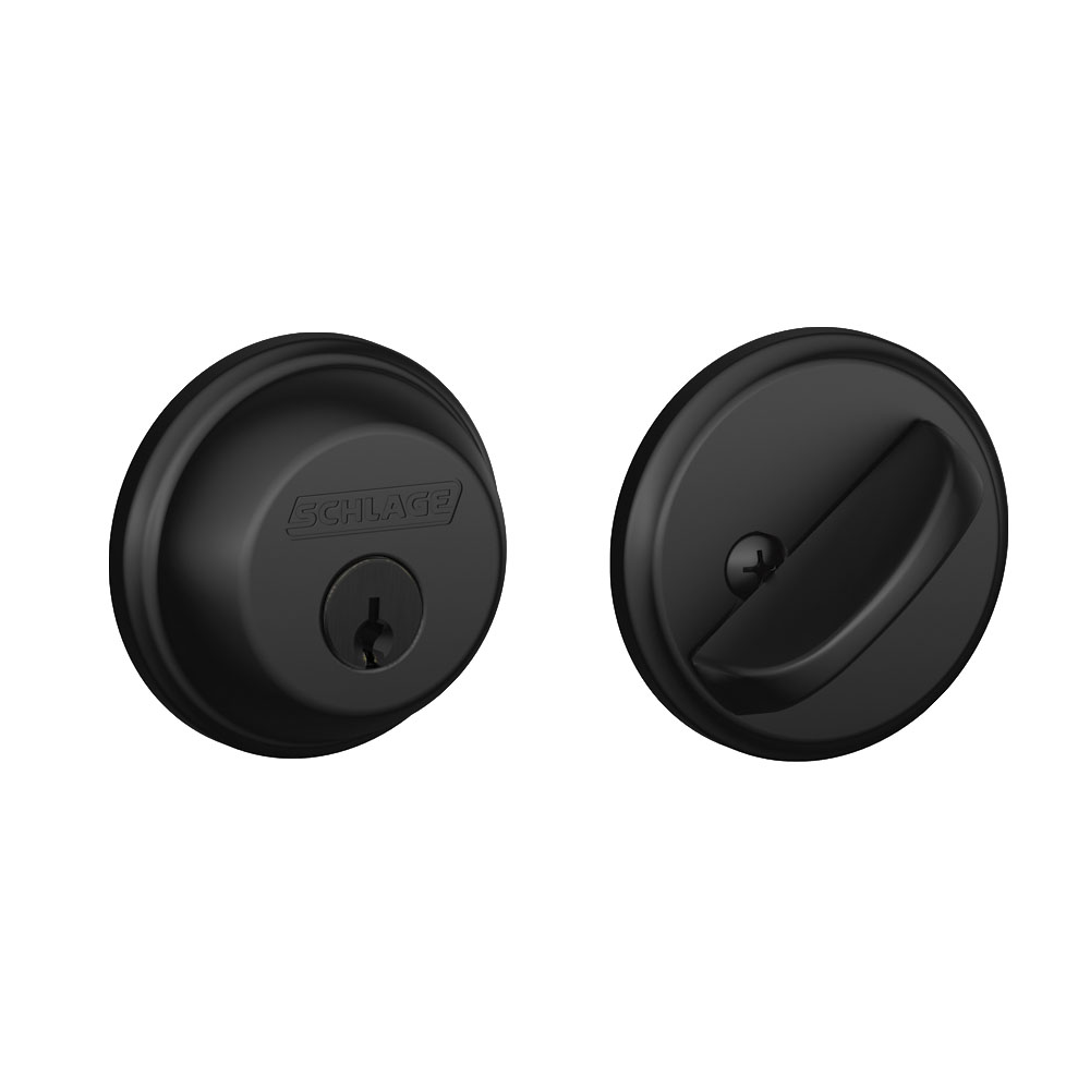 Schlage Accent Matte Black F51A Keyed Entry Lever with B60