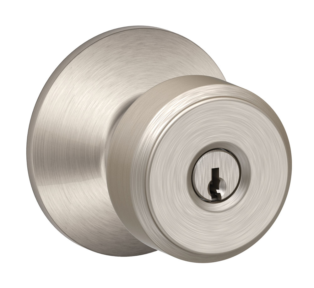 Schlage / Bowery x Collins Knob / F51A Keyed Entry with B60 Single Cylinder  Deadbolt Combo Pack / Satin Brass / FB50BWE608COL