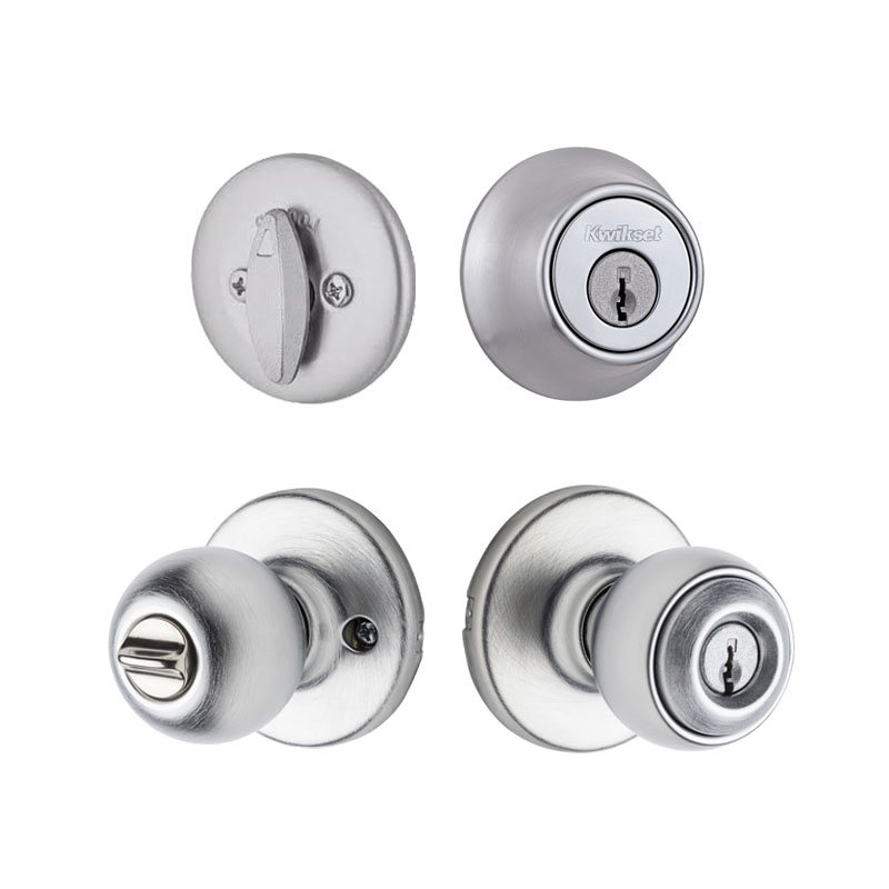 Kwikset Polo Knob Keyed Entry Satin Chrome, 400P 26D