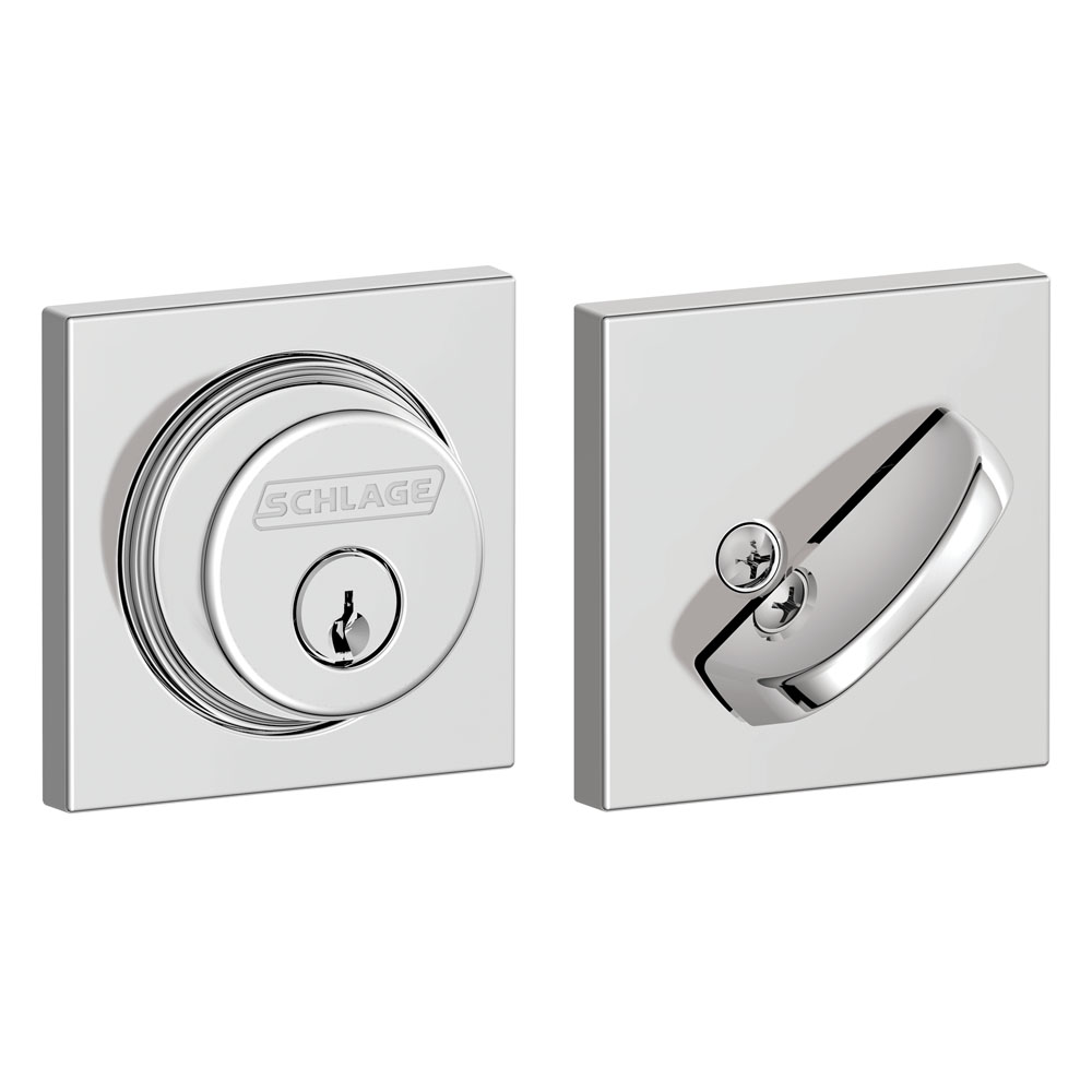 Schlage Collins Collection Bowery Door Knob Set (Keyed Entry - Satin Nickel  - Adjustable Backset)