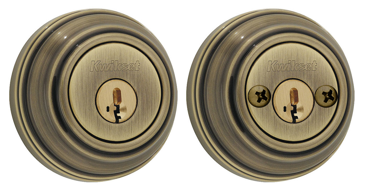 Kwikset 985 Series Double Cylinder - SmartKey Deadbolt Antique