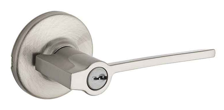 Kwikset / Ladera Lever with Round Rose / Keyed Entry / Satin Nickel /  405LRLRDT 15