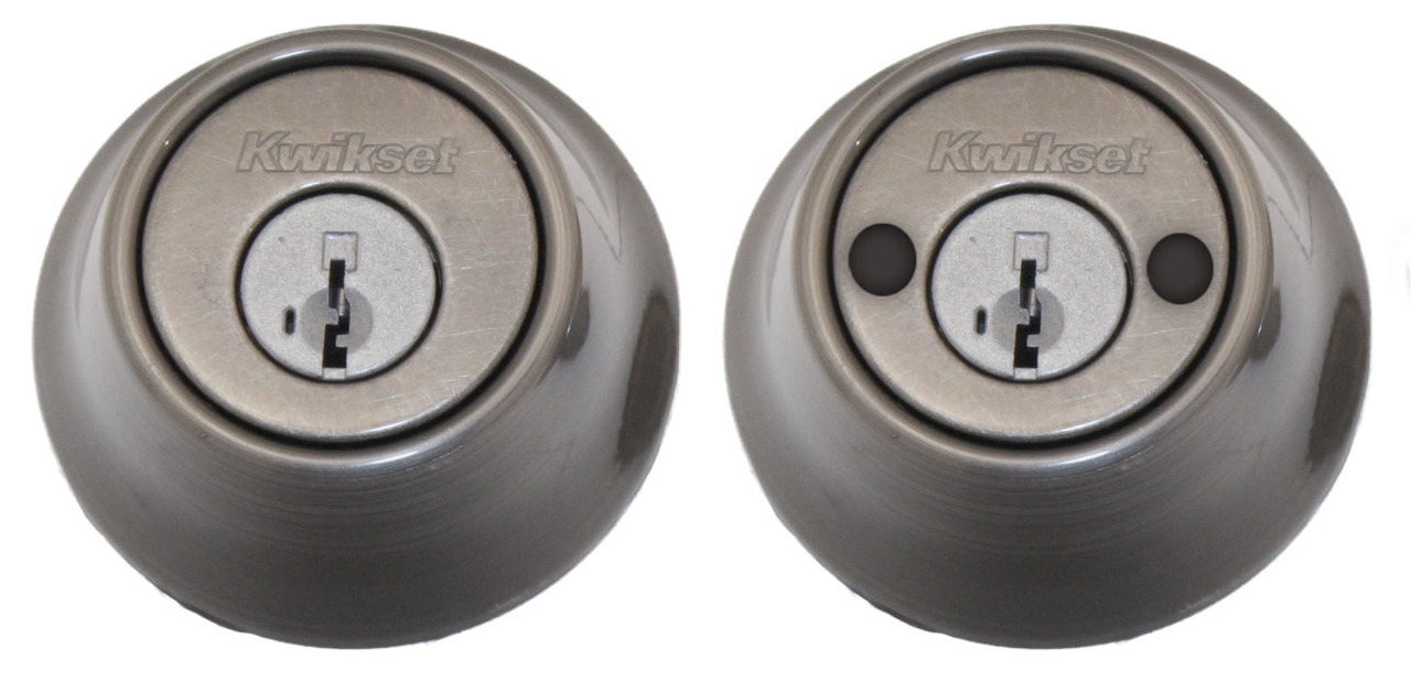 Kwikset 667 Series Deadbolt Antique Nickel, Blank Plate on