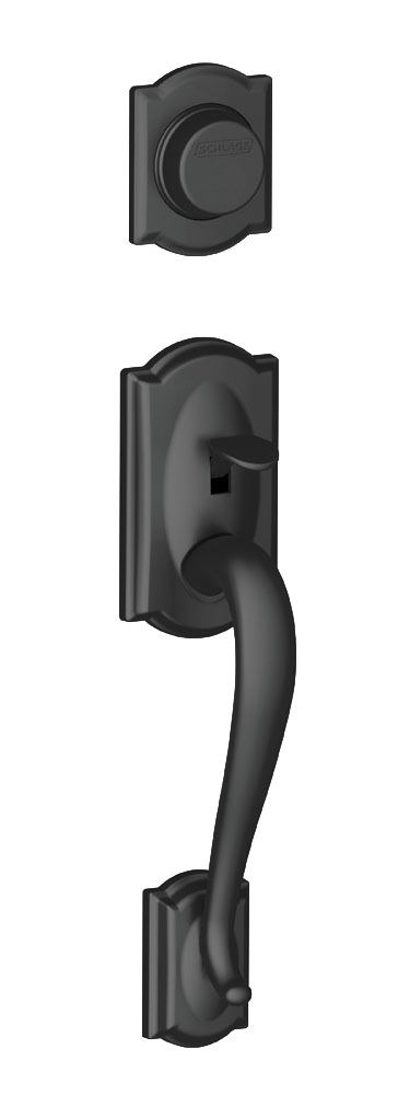 Schlage Camelot Matte Black Handleset Handle, FE285CAM 622