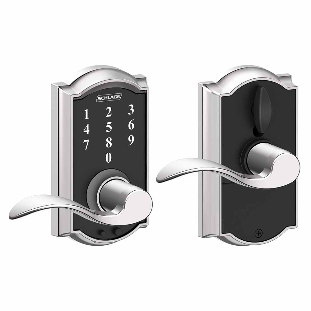 Schlage BE375 Camelot Touch Keyless Entry Deadbolt Bright Chrome