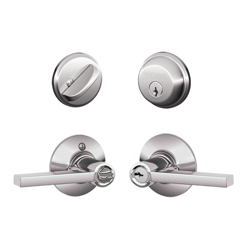 Schlage Latitude Bright Chrome Universal Exterior Keyed Entry Door Handle