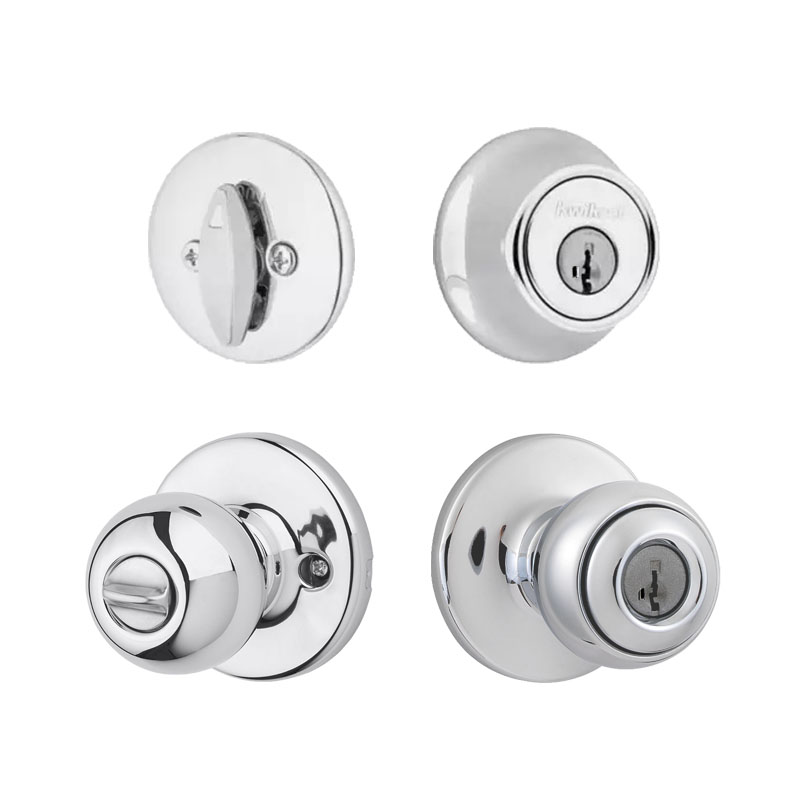 Kwikset Polo Knob Keyed Entry - SmartKey Polished Chrome, 400P 26 SMT