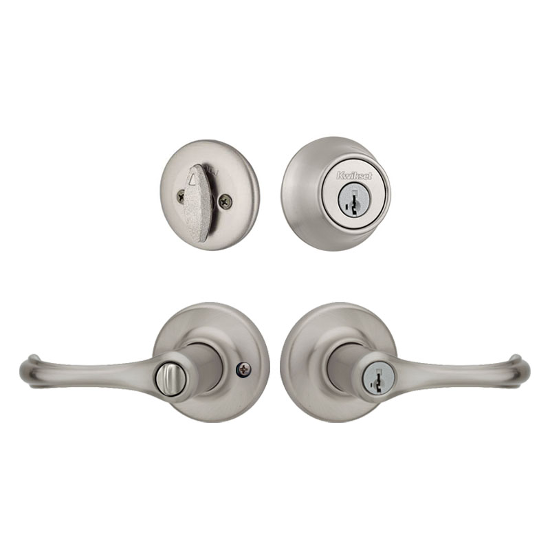 kashiamama　0819 Kwikset Chelsea Front Door Lock Handle and Deadbolt Set