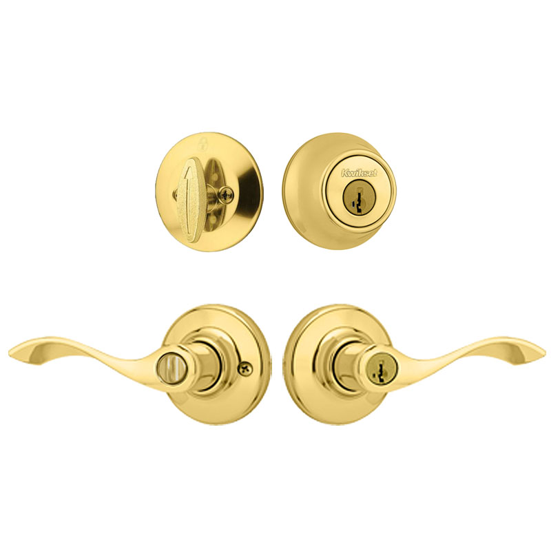 Kwikset Balboa Lever Keyed Entry - SmartKey Polished Brass, 405BL