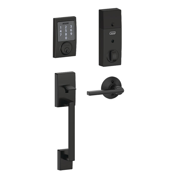 Schlage Latitude Matte Black Passage Lever, F10LAT 622