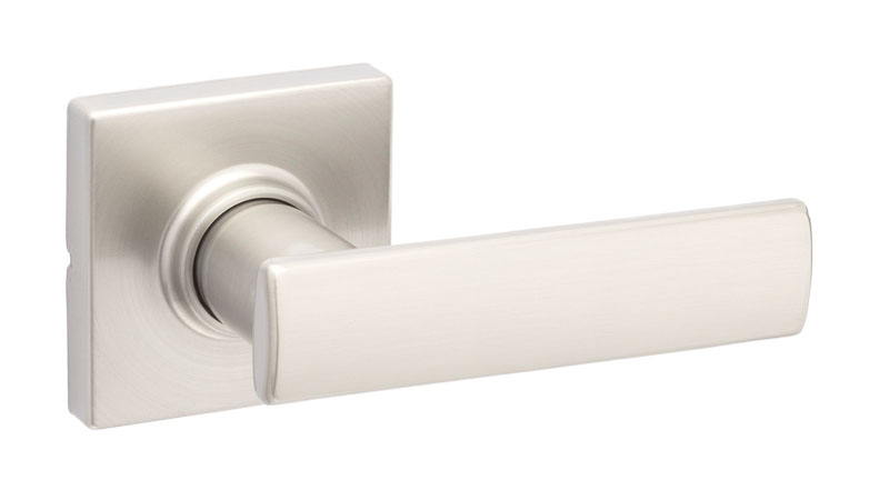 Weiser Breton Satin Nickel Passage Lever Handle with Square Rose