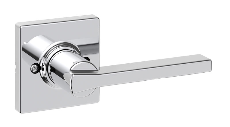 Kwikset Casey Lever with Square Rose Half Dummy Polished