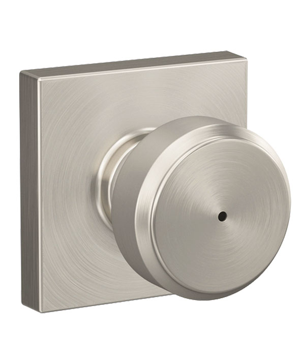 Schlage / Bowery x Collins Knob / F51A Keyed Entry with B60 Single Cylinder  Deadbolt Combo Pack / Satin Brass / FB50BWE608COL