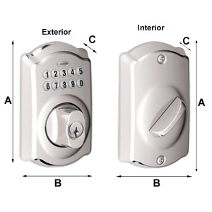 Schlage / Camelot Keypad Deadbolt / Single Cylinder / Satin Nickel /  BE365CAM 619