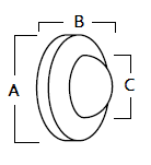 Wall Mount Convex Door Stop Dimensions