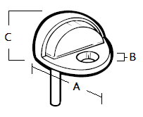 Floor Mount Low Dome Door Stop Dimensions