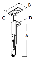 Flush Bolt Round Corner Dimensions