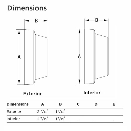 665RDT Deadbolt Dimensions