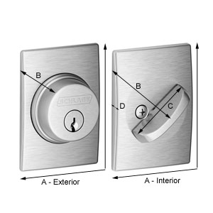 B60 Deadbolt Dimensions